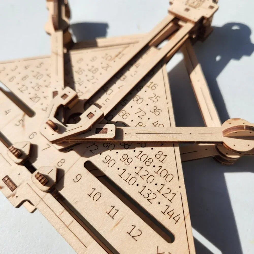 UGEARS STEM Lab Multiplier Multiplication Math Tool Fidget Toy Calculator Wooden